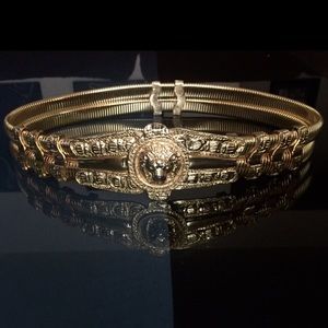 Judith Leiber Gold Lion’s Head Belt
